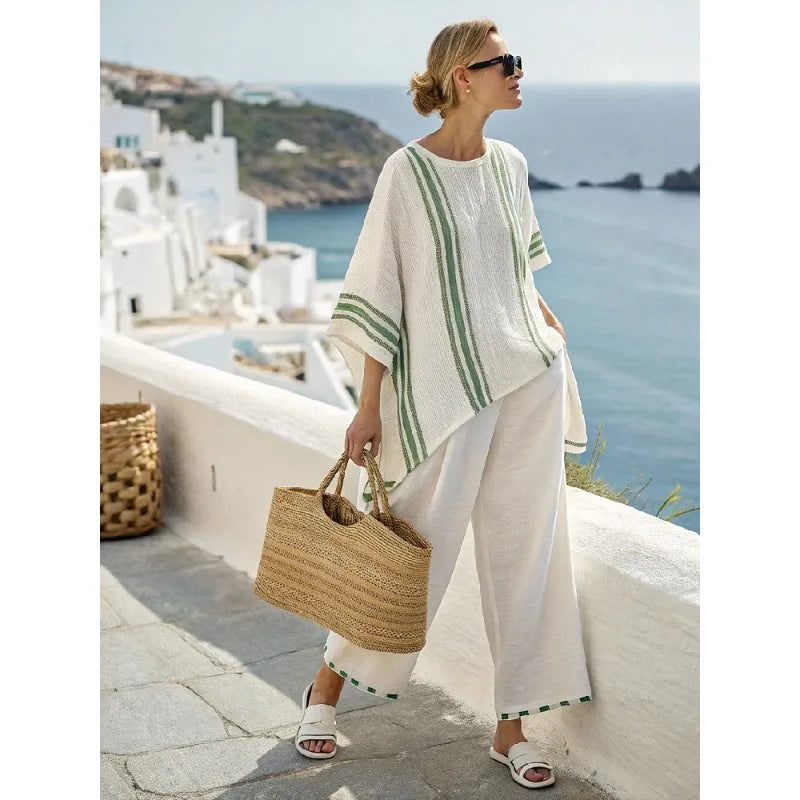 Arielle | Women Loose Stripe Two Piece Set