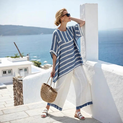 Arielle | Women Loose Stripe Two Piece Set