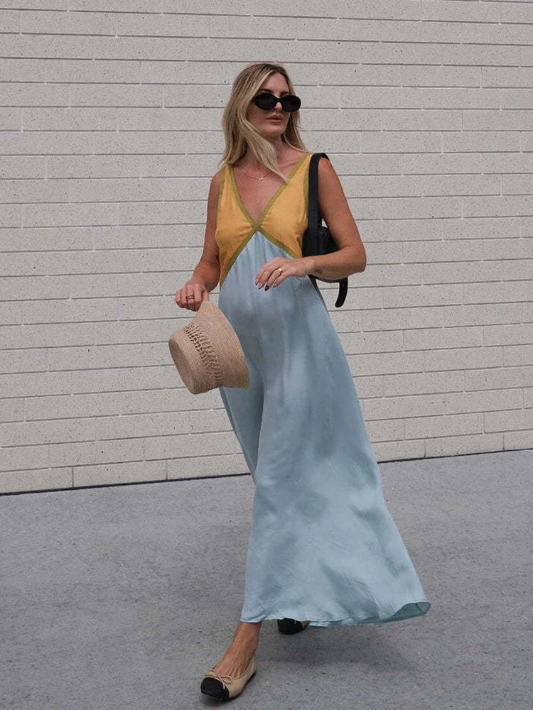 Jose | Patchwork V-Neck Maxi Dress