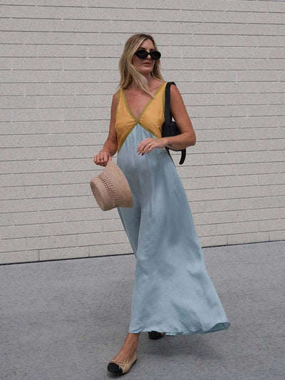 Jose | Patchwork V-Neck Maxi Dress