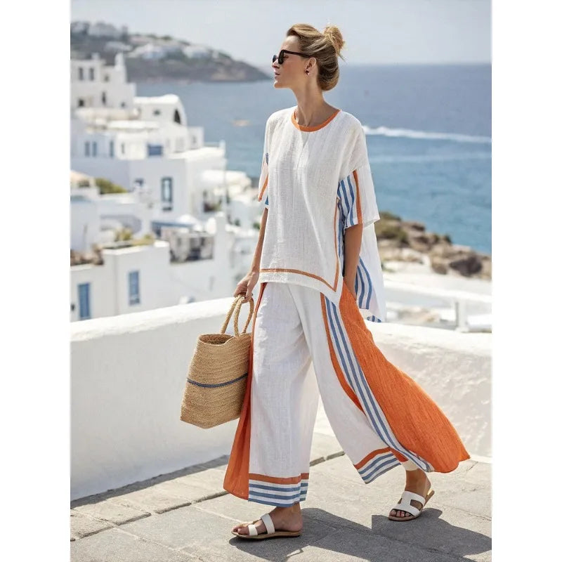 Arielle | Women Loose Stripe Two Piece Set