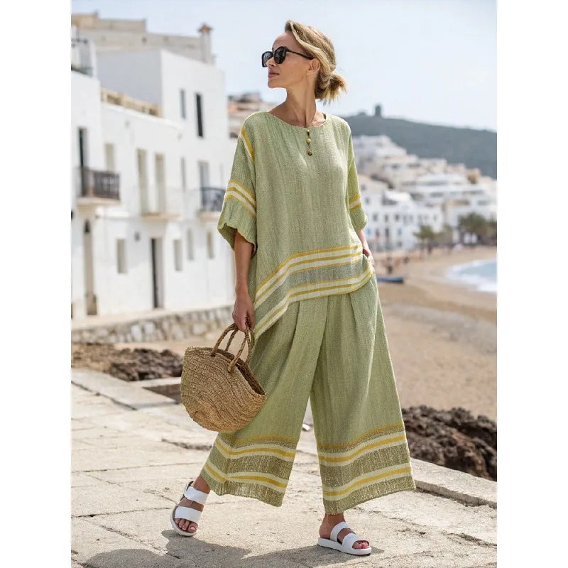 Arielle | Women Loose Stripe Two Piece Set