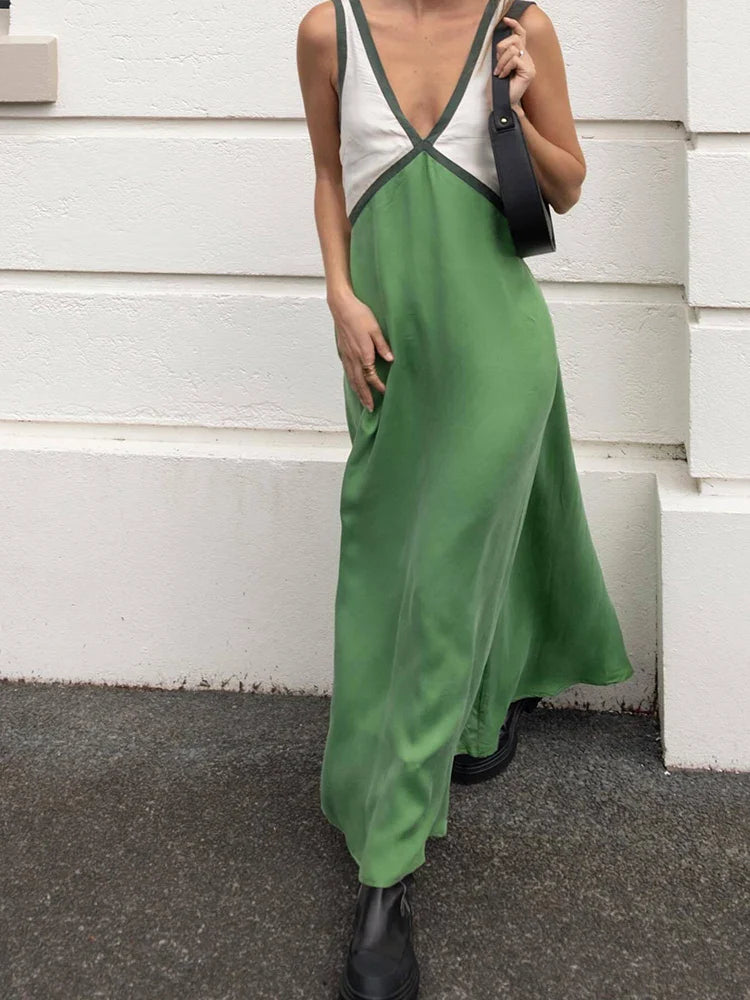 Jose | Patchwork V-Neck Maxi Dress