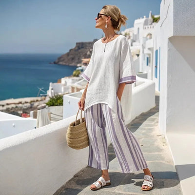 Arielle | Women Loose Stripe Two Piece Set