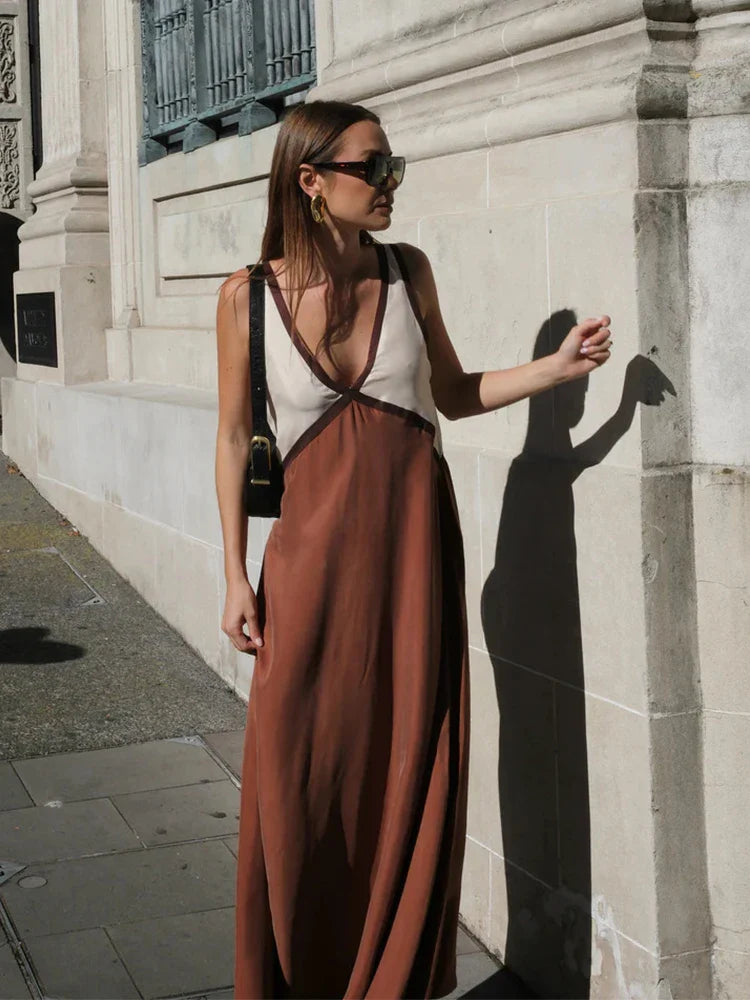 Jose | Patchwork V-Neck Maxi Dress