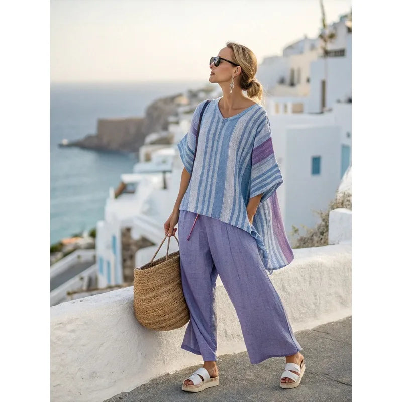 Arielle | Women Loose Stripe Two Piece Set