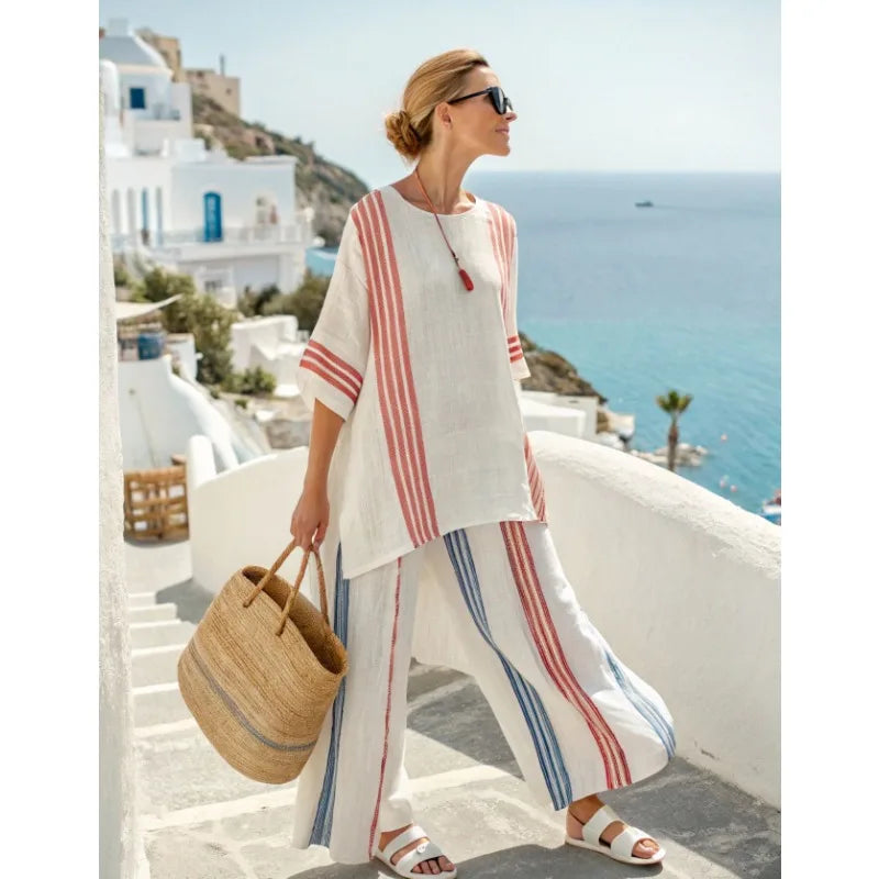 Arielle | Women Loose Stripe Two Piece Set