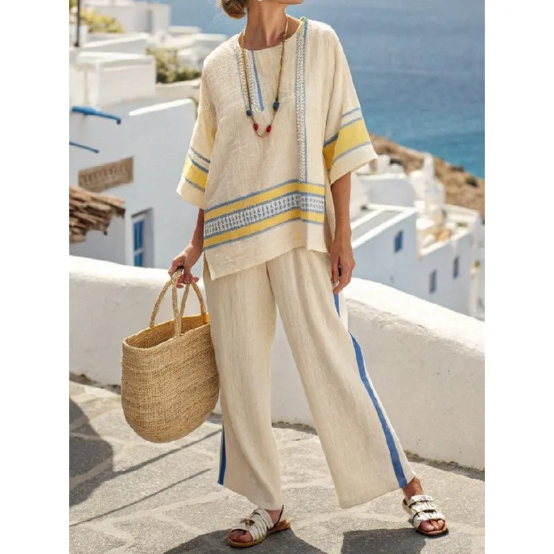 Arielle | Women Loose Stripe Two Piece Set