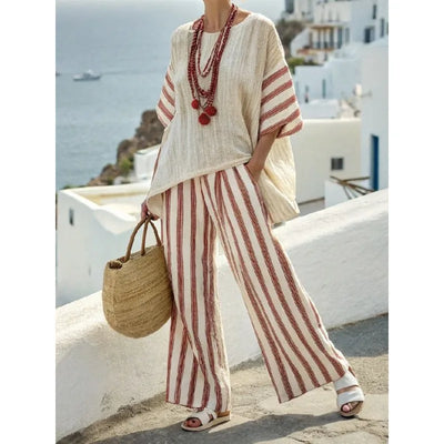 Arielle | Women Loose Stripe Two Piece Set