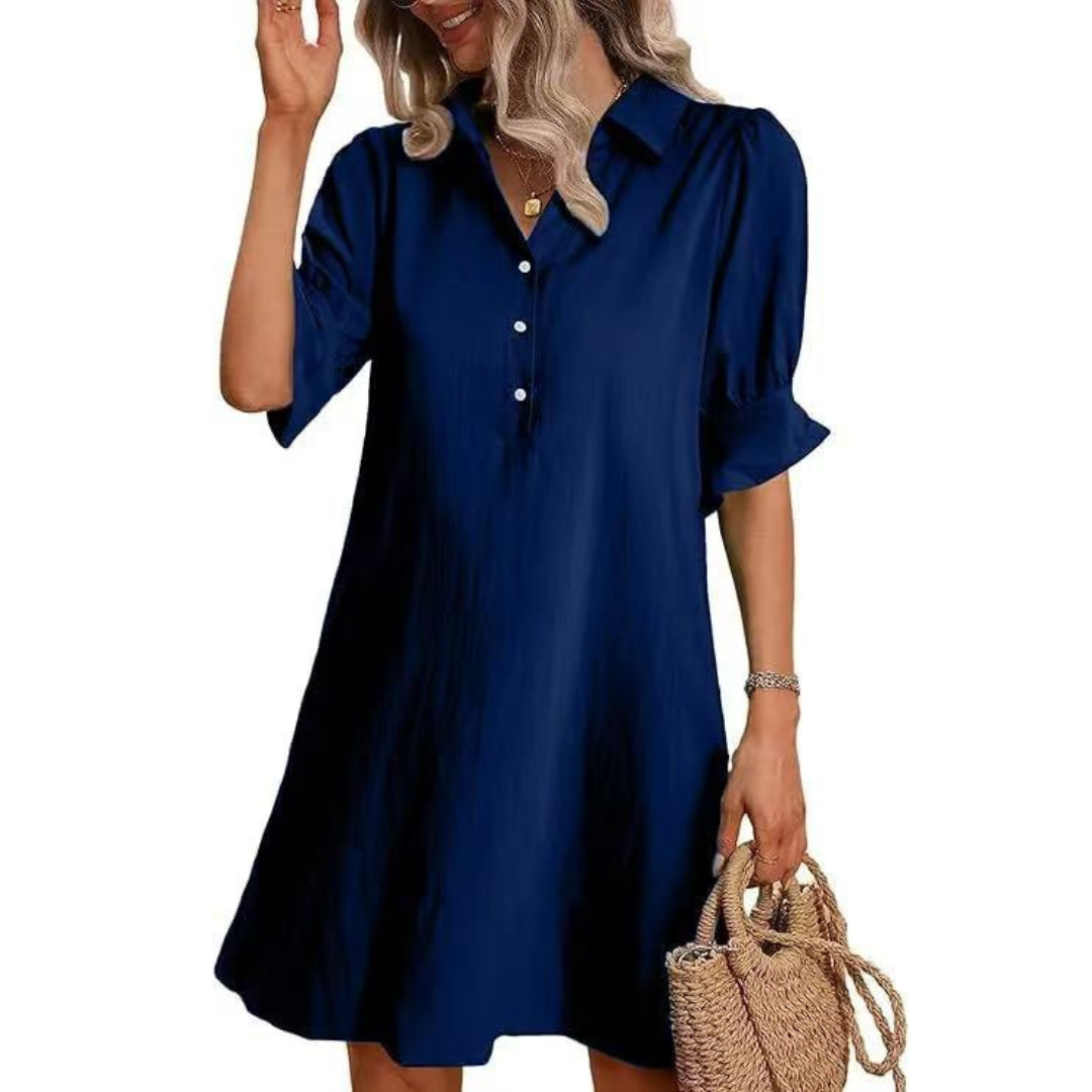 Franchesca™ - Casual Button Down Shirt Dress