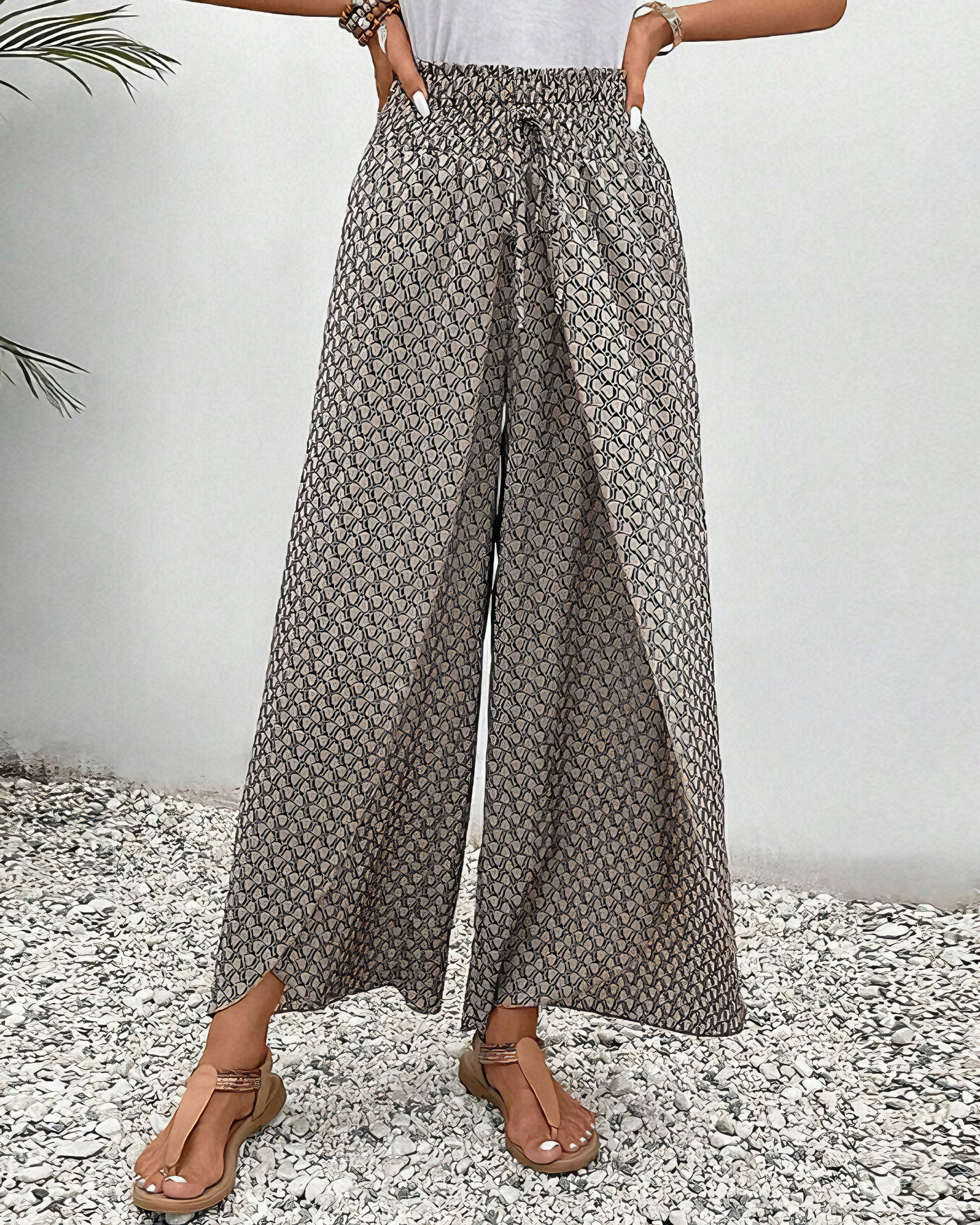 Sahara  | Drift Printed Palazzo Trousers