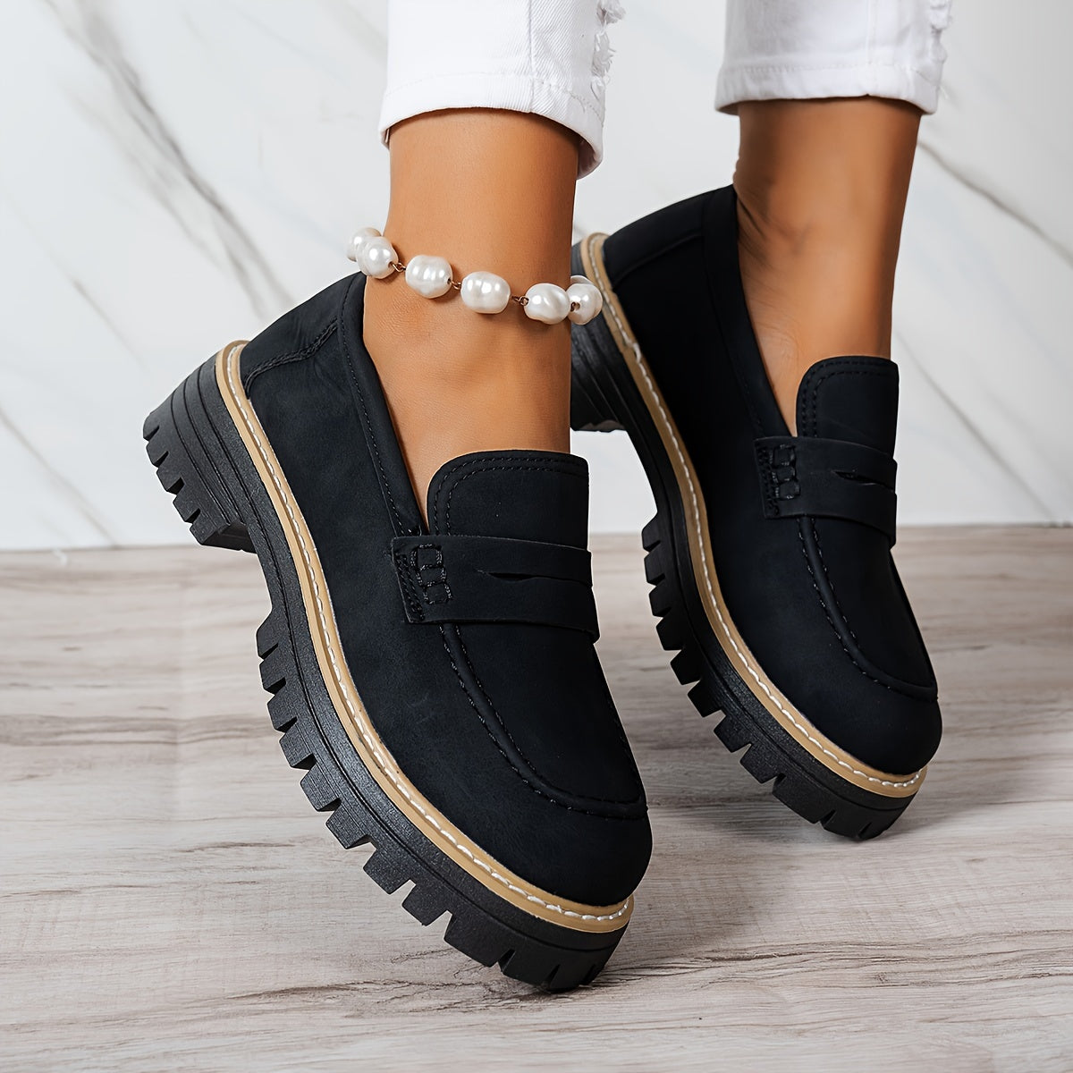 Tamsin | Chunky Sole Penny Loafers