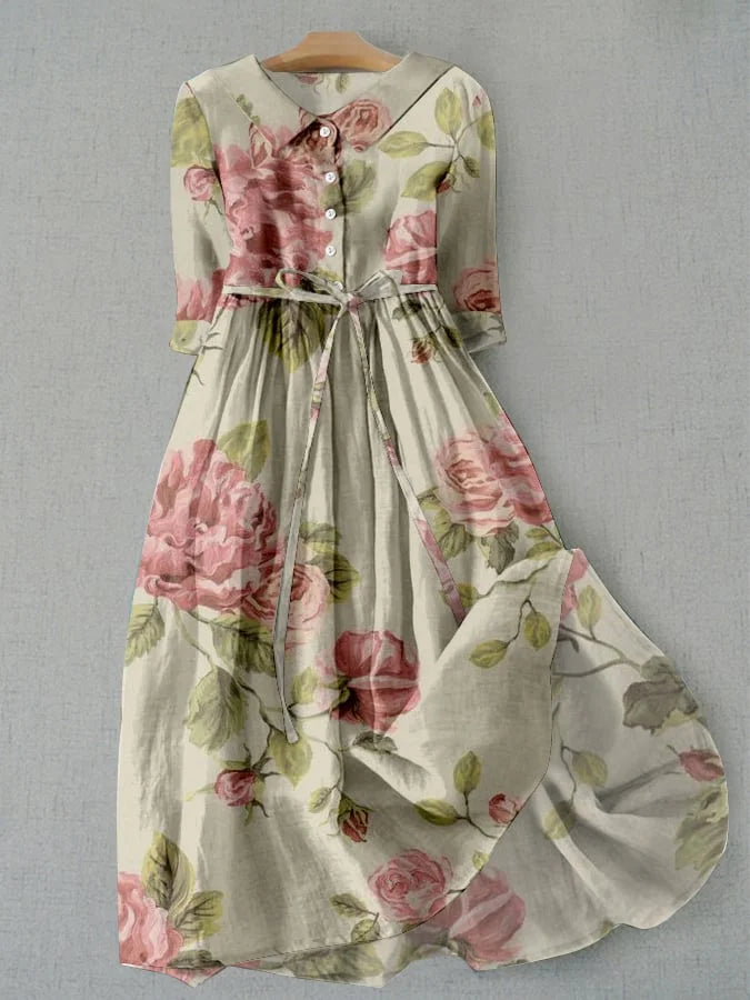 Marley - Vintage Dress with Ties and Floral Print