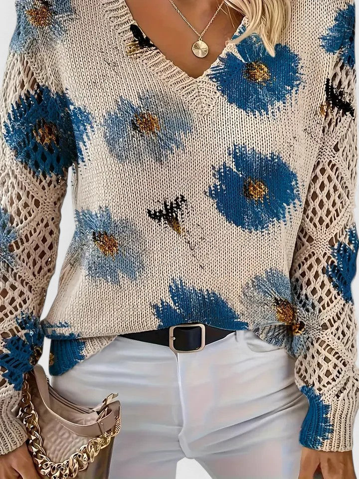 Aurelie | Elegant sweater with flower design