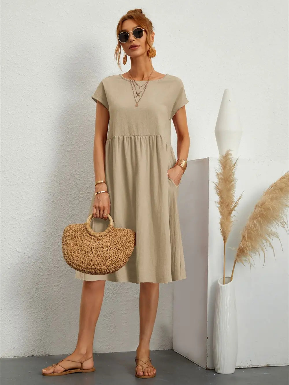 Sage | Casual Pocket Dress