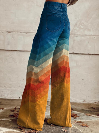 Jodie | Sunset Chevron Wide-Leg pants