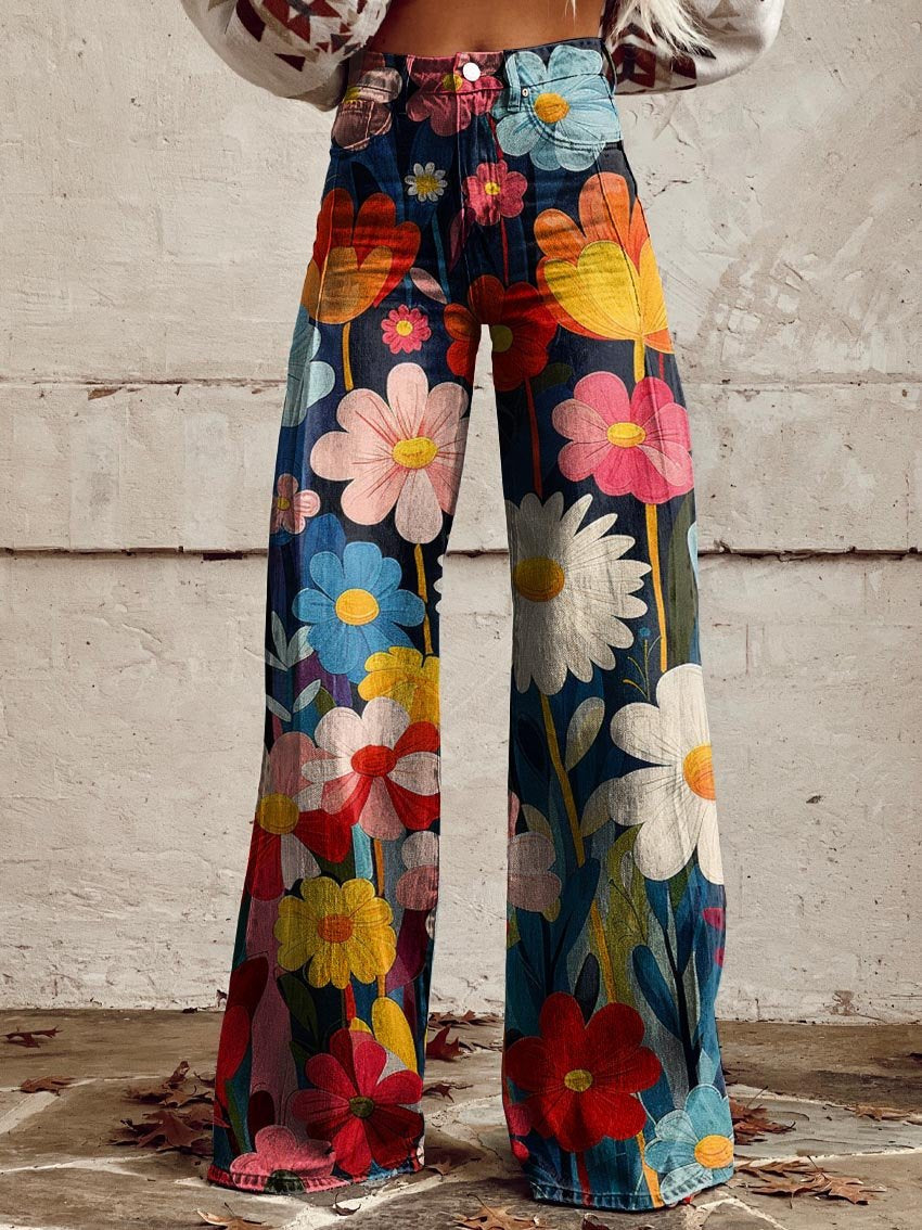 Poppy | Retro Garden Wide-Leg Pants