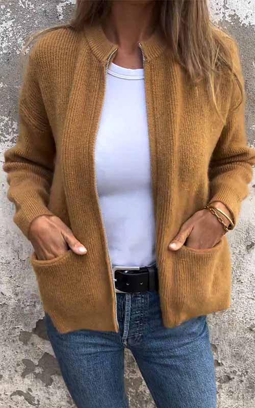 ODILE | Cotton Zip-Up Cardigan