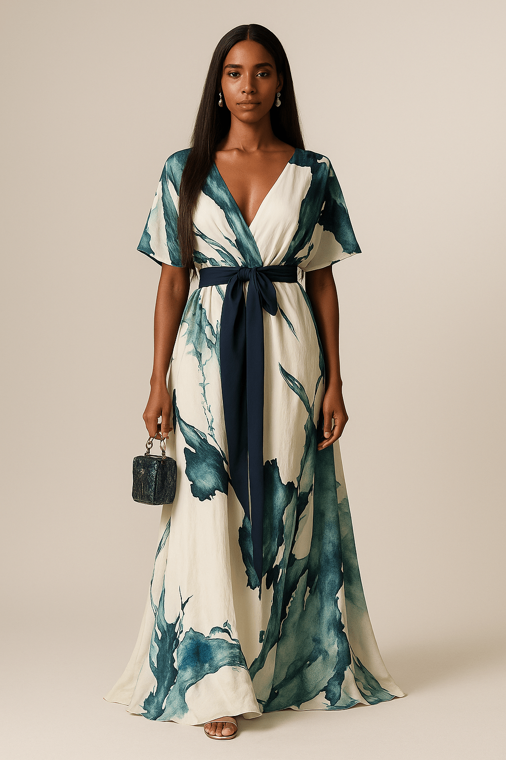 Abito™ | Watercolor Effect Long Dress