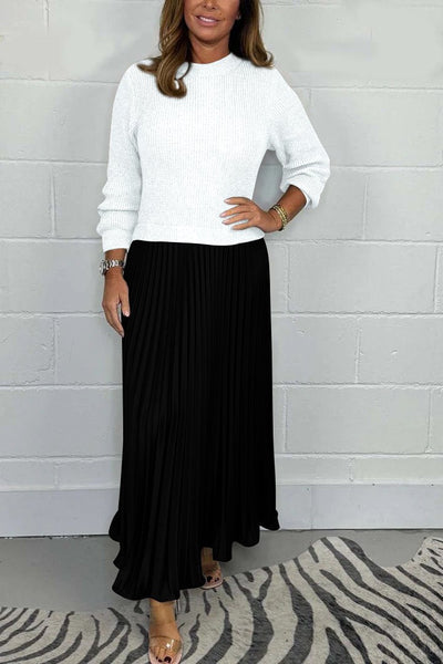 SOPHIA™ | Knit Jumper & Pleated Satin Skirt
