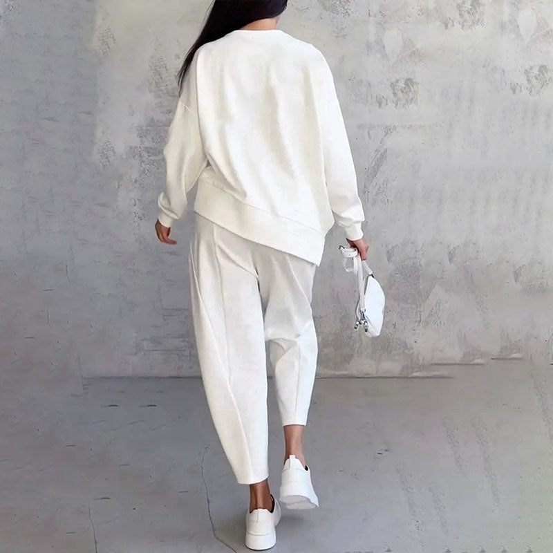 Lea | Two-piece set with long-sleeve top and wide-leg pants