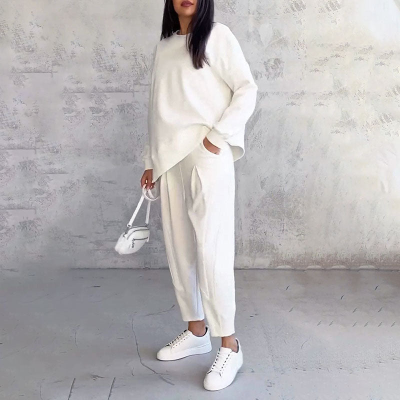 Lea | Two-piece set with long-sleeve top and wide-leg pants