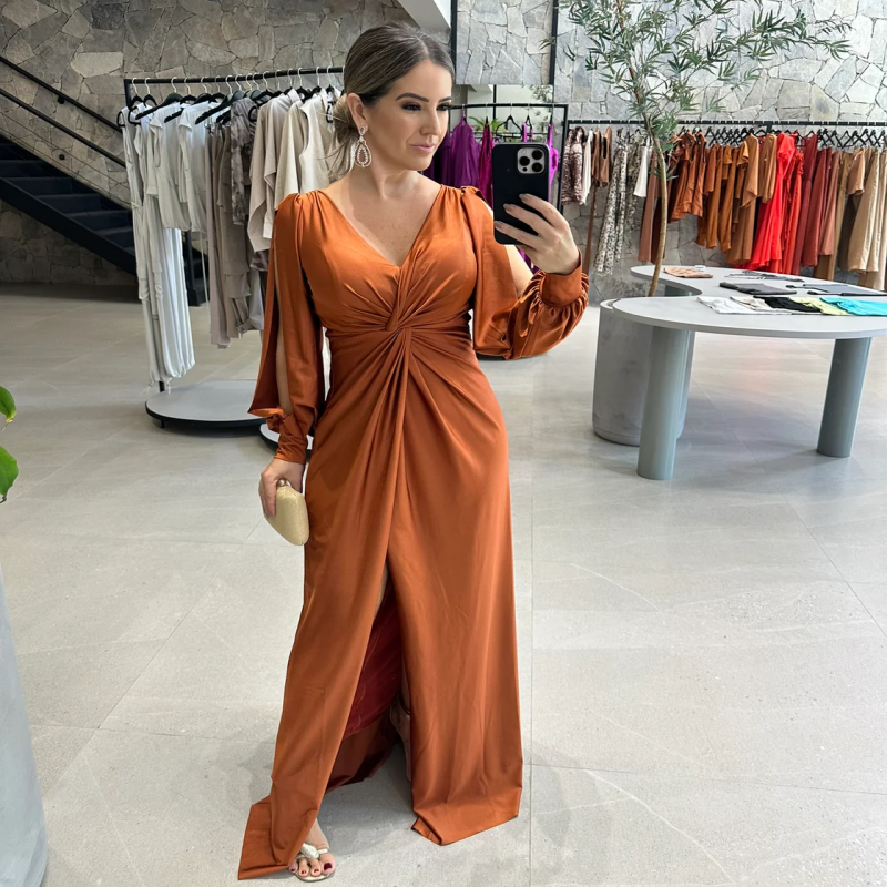 ZARA | Glossy Flowy Dress